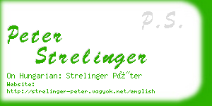 peter strelinger business card